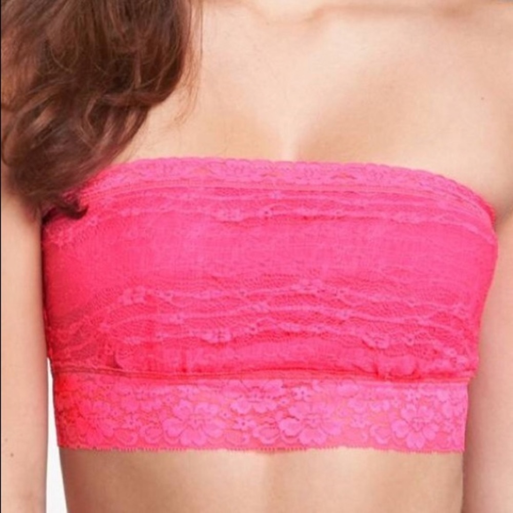 🌸Free People🌸 Lace Trim Bandeau in 💗Hot Pink💗